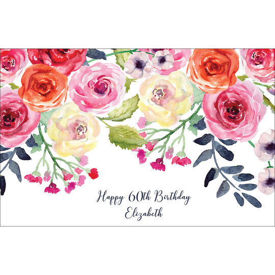 White Watercolor Roses Placemats